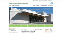 Desktop Screenshot of okehamptonmedicalcentre.co.uk